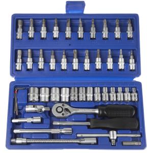 1/4" 46pc bit set plastic case